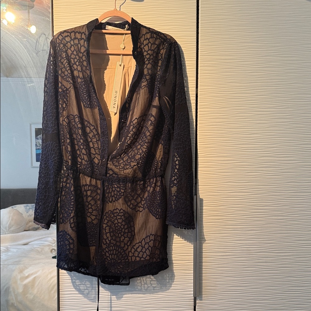 Winona Australia blue and black romper sz 8 NWT